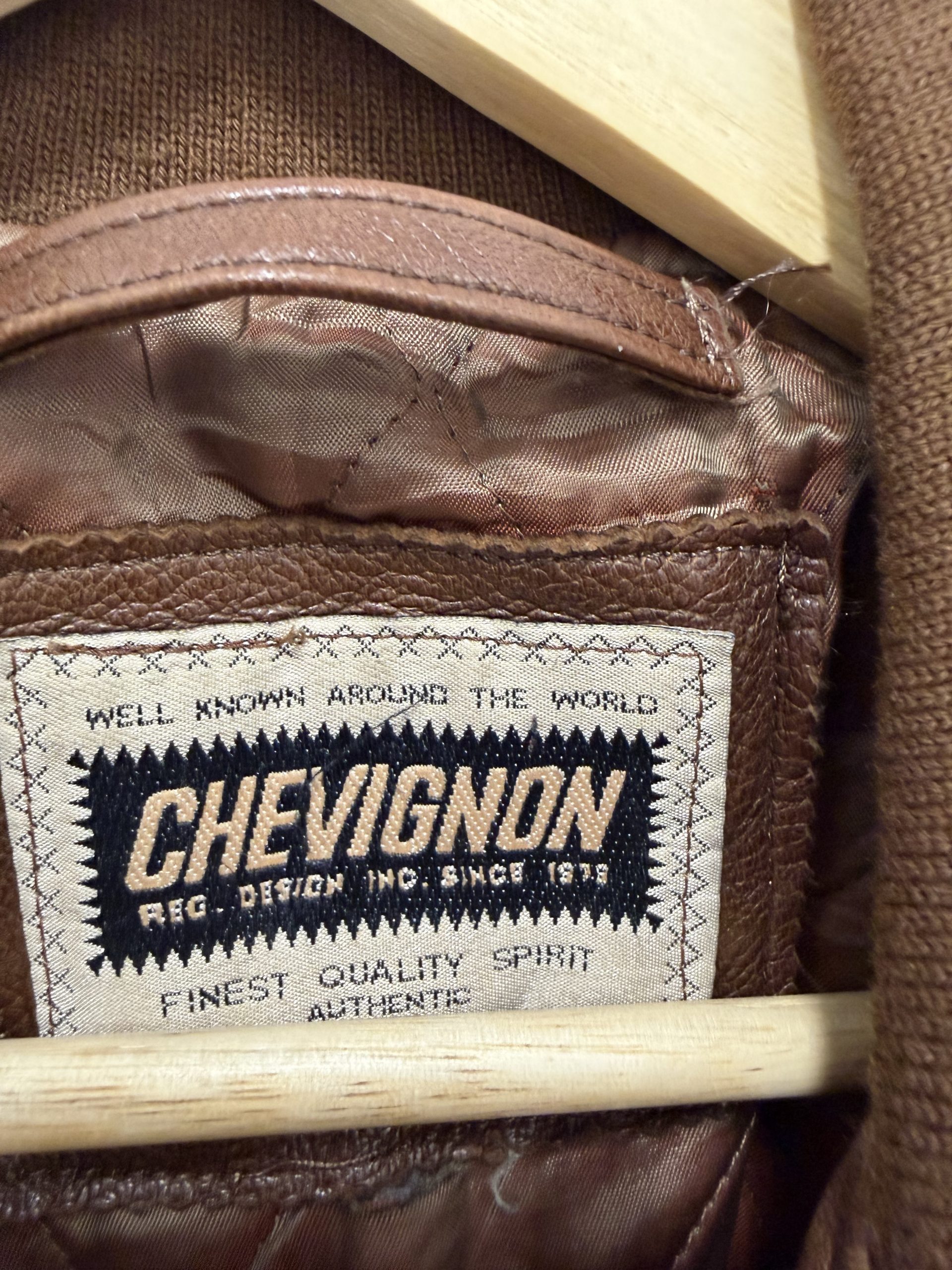 Chevignon Vintage Leather Jacket for sale at Velvet Revival