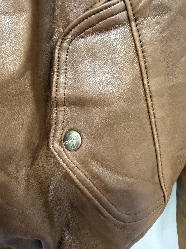 Chevignon Vintage Leather Jacket for sale at Velvet Revival img 0857