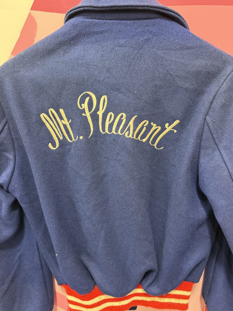 USA varsity cheerleader jacket wool, only at Velvet Revival vintage clothing store in Surrey